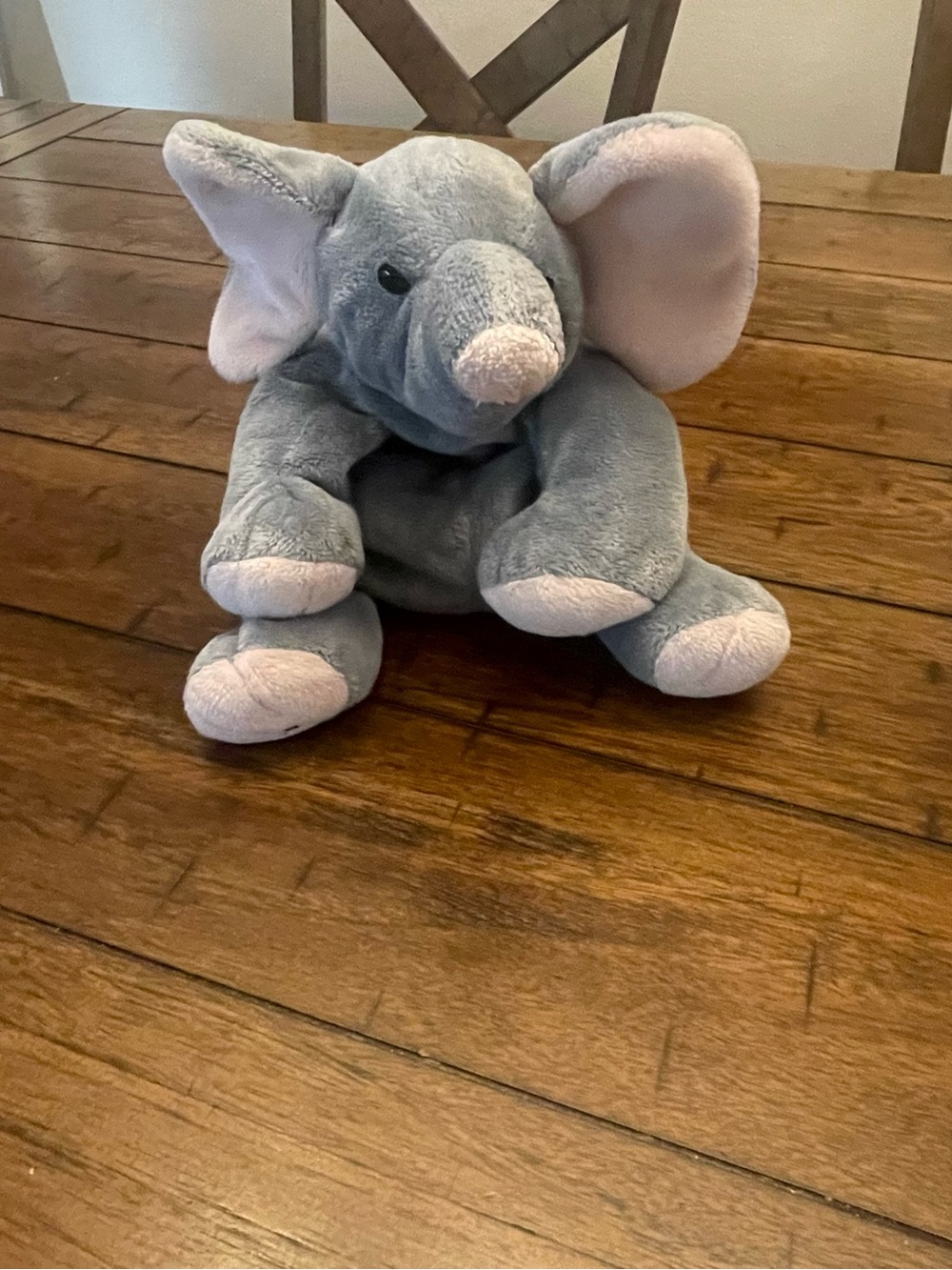 Ty Grey and Pink Elephant Plush Toy